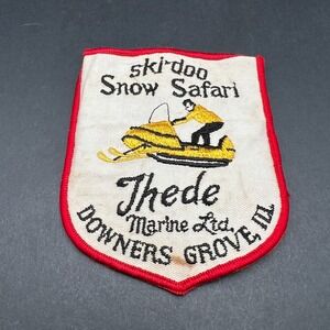 Vintage Ski Doo Snow Safari Patch Thede Marine Downers Grove IL Snowmobile